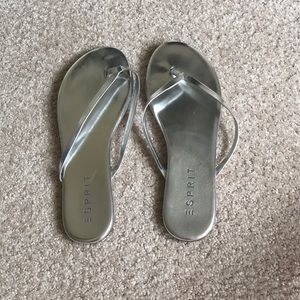 Silver flip flops